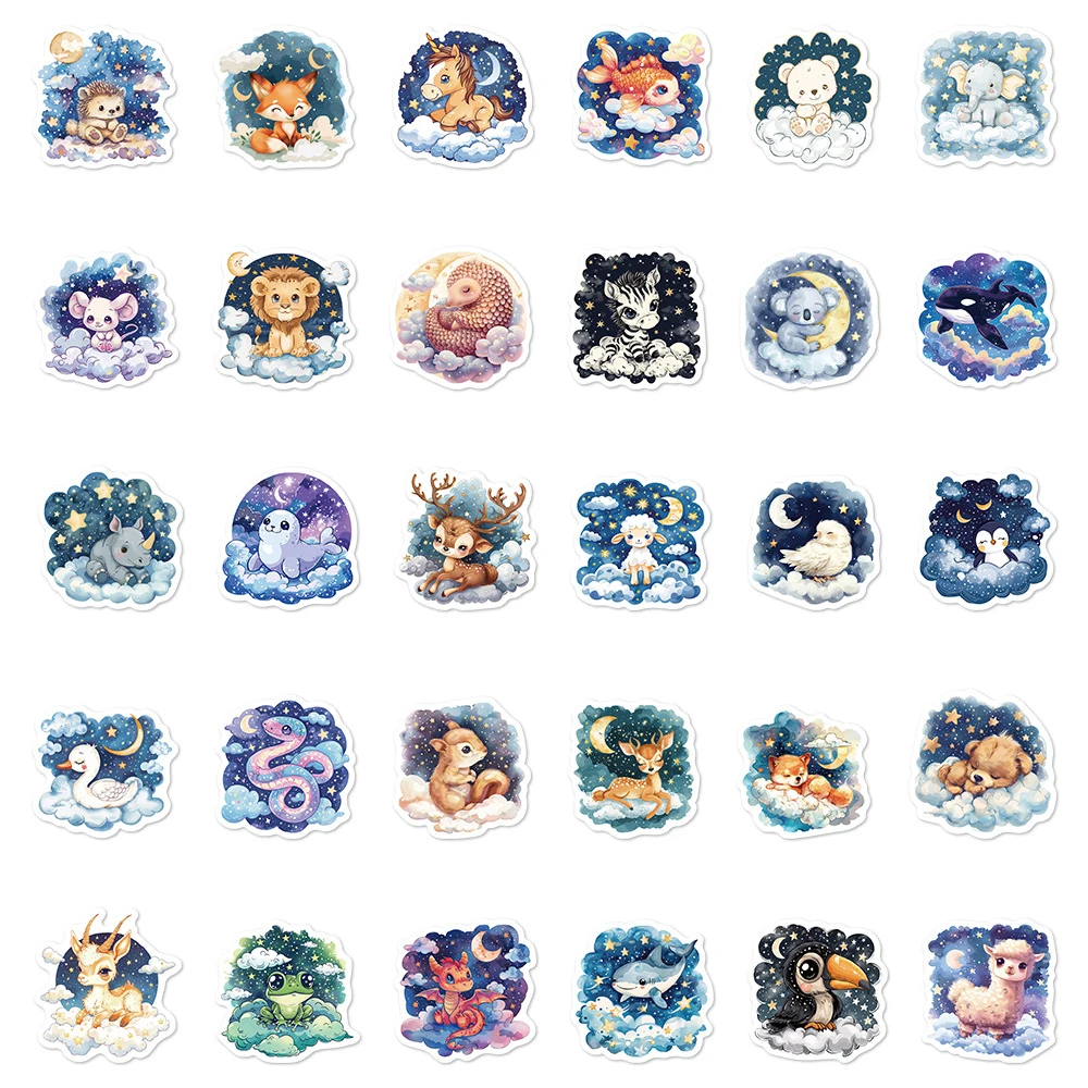 10/30/60pcs Cute Cartoon Anime Animal Graffiti Stickers decalcomanie estetiche Laptop Notebook frigo Phone Kawaii Sticker giocattolo per bambini