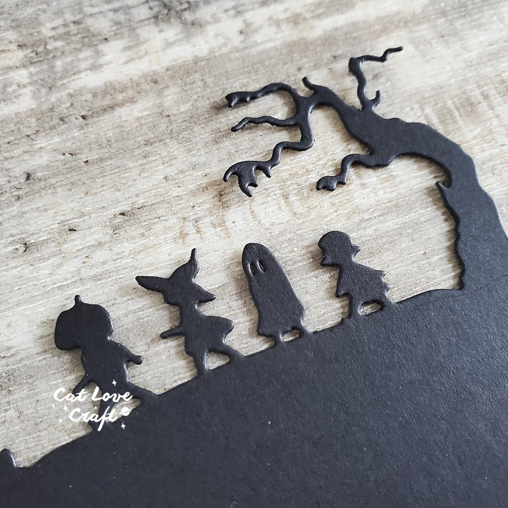 Catlove Halloween Border Metal Cutting Dies Scrapbooking Mold Knife Stencil Die Cuts Card Making DIY Craft Embossing New Dies view 6