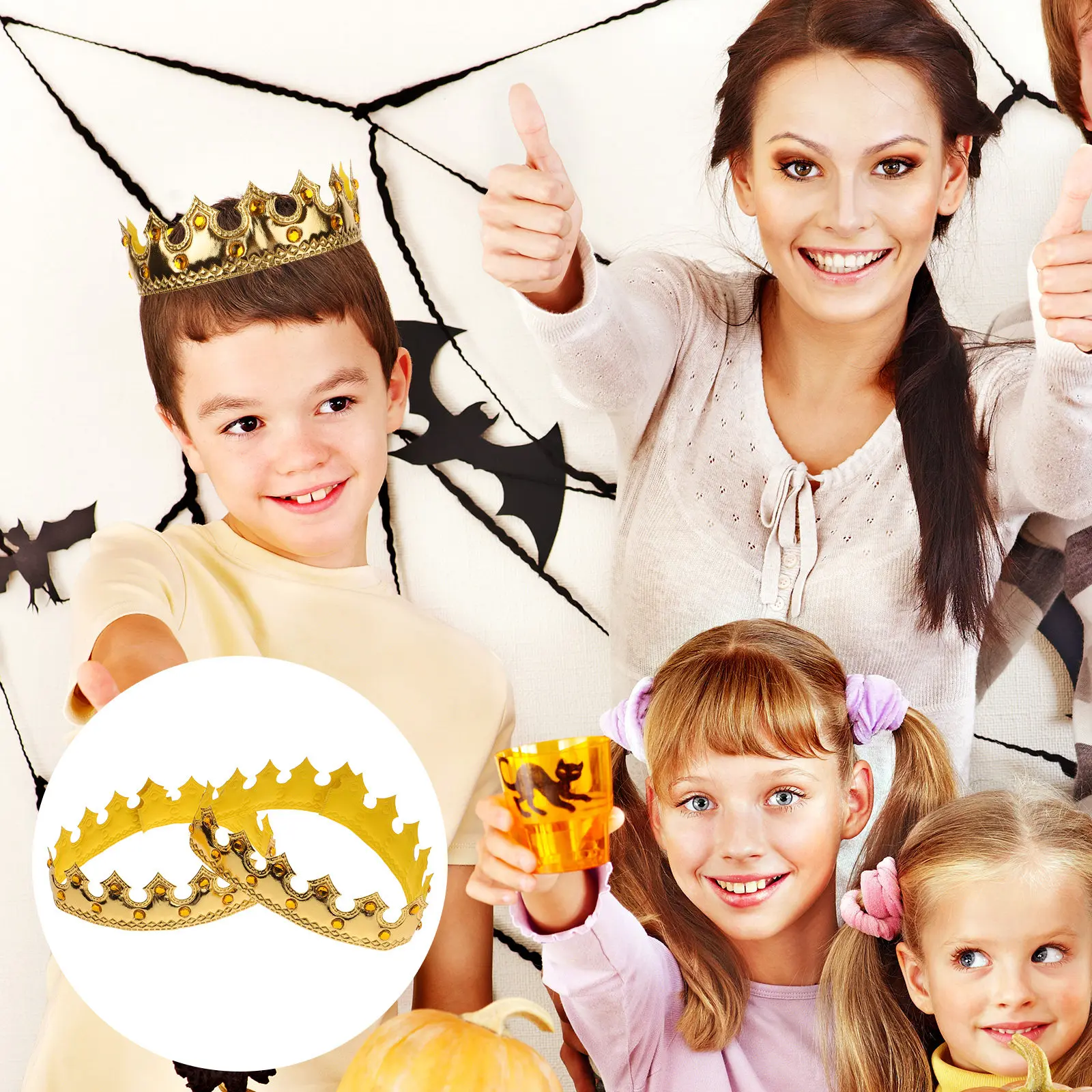 2pcs Kids Crown Hat Party Crown Fabric Crowns For Children Birthday Celebration Party Favors Decor Kids Birthday Tiara