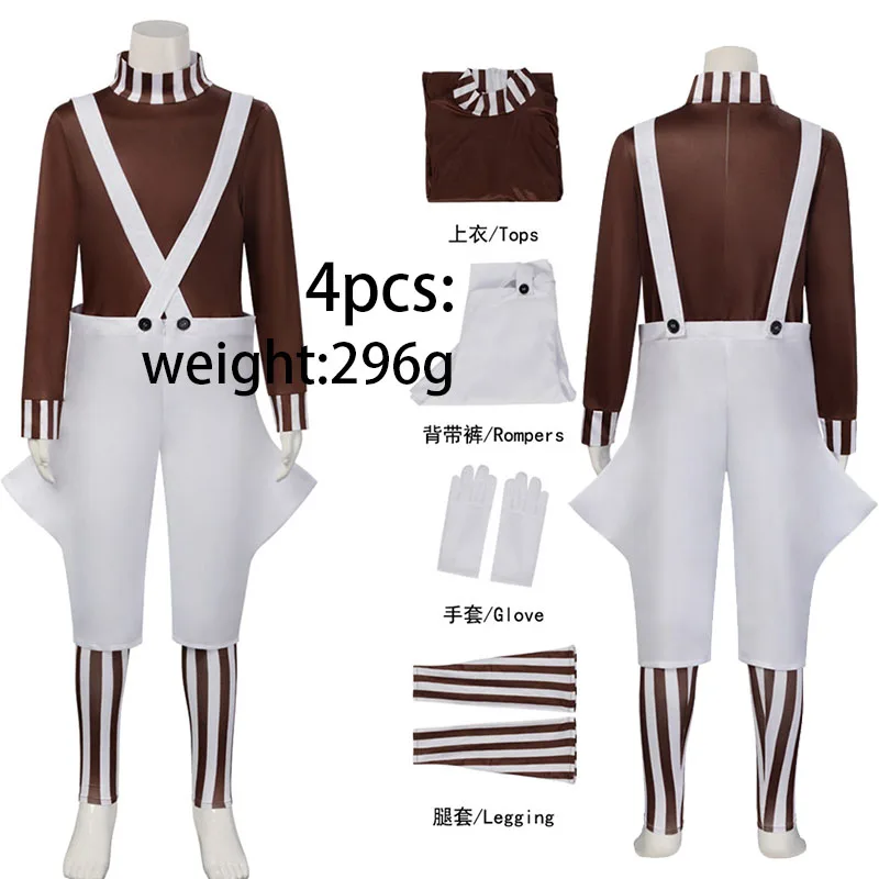 

WHH Hot Oompa Cosplay Chocolate Disguise Wig Fantasy Costume Accessories Halloween Carnival Party Set Cosplay Suit For Adult