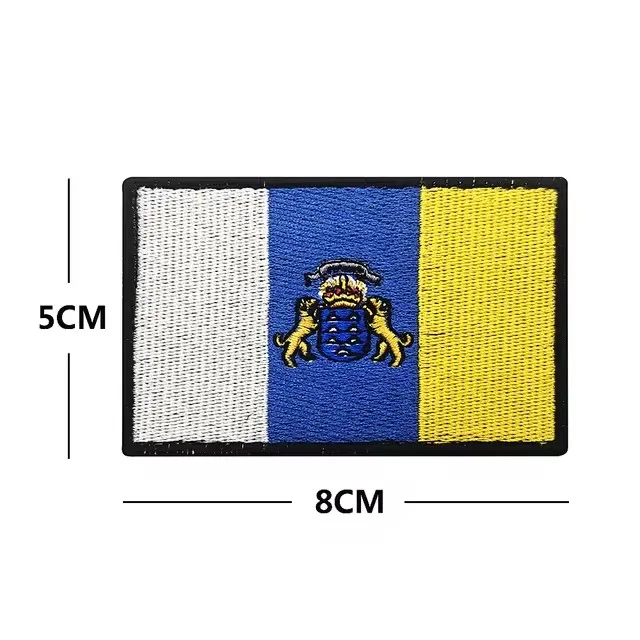 Canary Islands Spain Flag Embroidered Flags Patches Islas Canarias Emblem Shoulder Spanish Badge Appliqued For Clothing Backpack