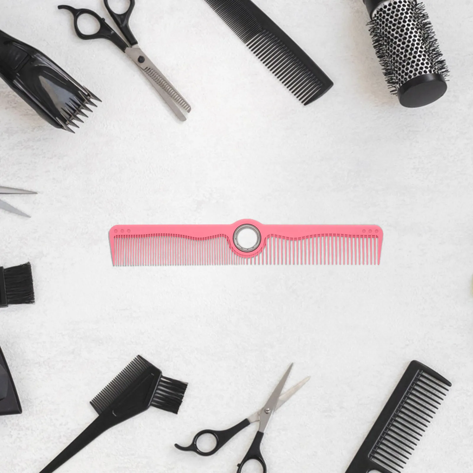 Professional Rotating Hair Comb with Smooth Spinner Anti-Static Barber Styling Comb for Salon Hairdressers All Hair Types Pink - view 4