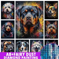 Fairy Dust AB Colorful Dog 5D DIY Diamond Painting Animal Rottweiler Chihuahua Mosaic Embroidery Home Decor Kids Gift