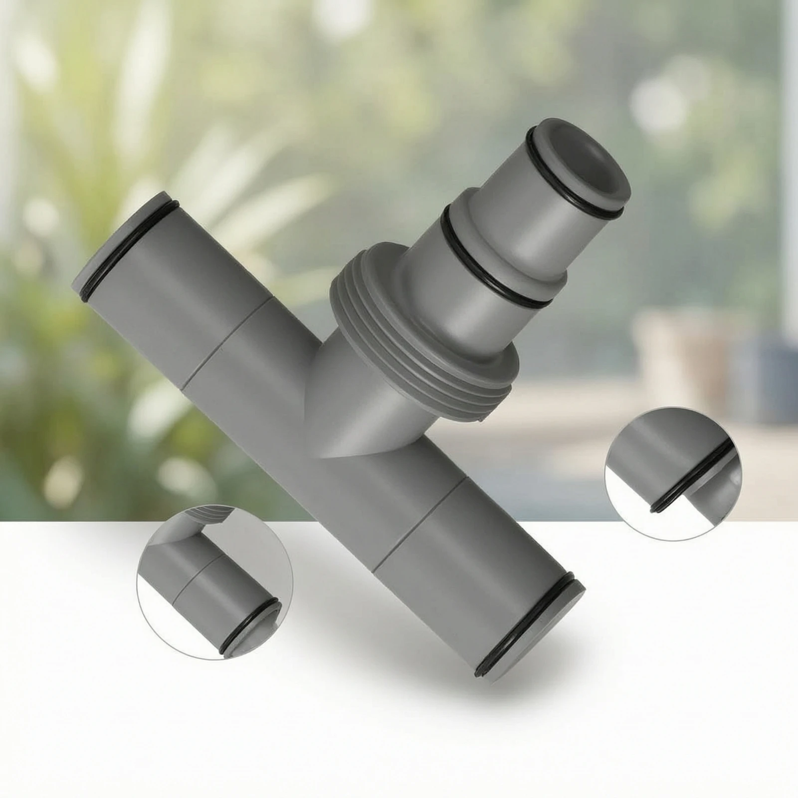 Pool Hose Connector with Sealing Rings Above Ground Pool Hose Connector T-Joint Compatible Universal