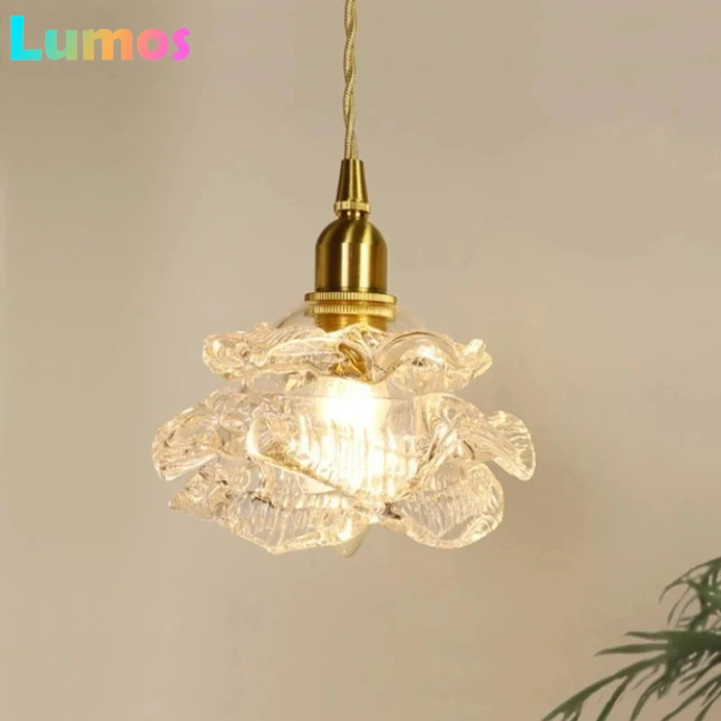 

PD Nordic Rose Pendant Light Lustre Copper LED Ceiling Lights For Living Bedroom Dining Room Home Decor Wall Lamp Hanging L