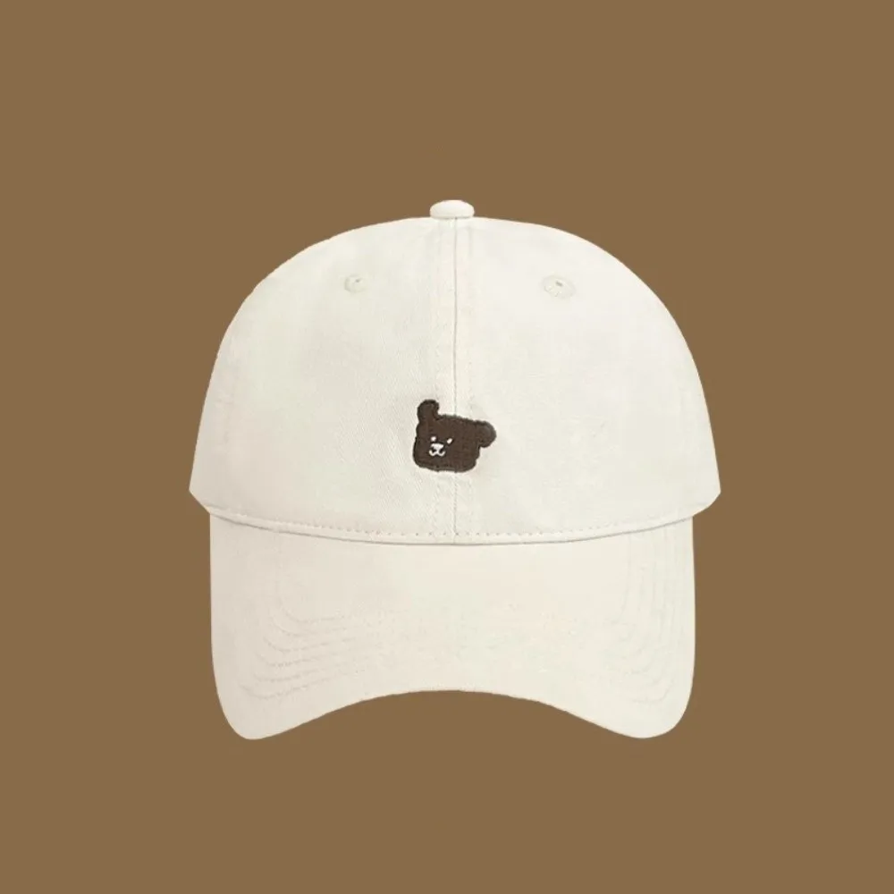 Berretto da ricamo per cuccioli coreani casual tinta unita versatile uomo donna berretto da baseball visiere per cappello snapback in cotone dolce