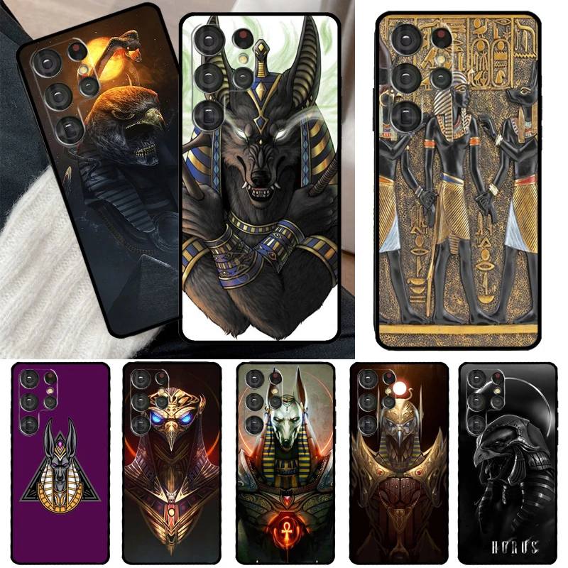 Egypt God Horus And Anubis Case For Samsung Galaxy S23 S22 S21 Ultra Note 20 S8 S9 S10 Note 10 Plus S20 FE S21 FE Cover