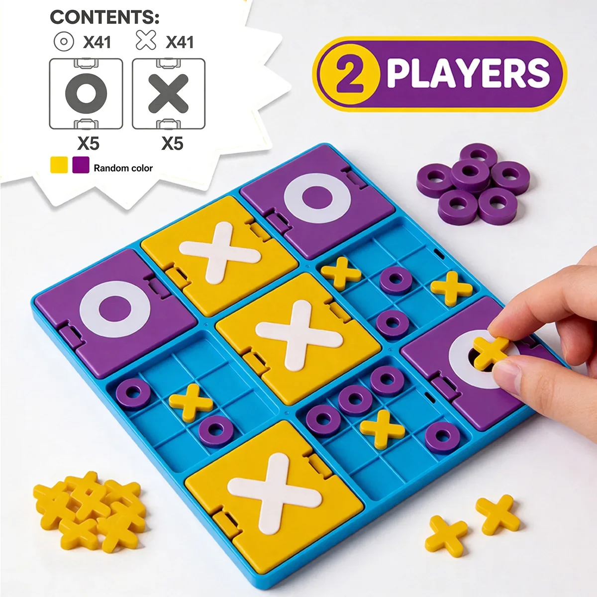 Strategy Board Game Tic Tac Toe Classic Two Player Desktop Puzzle Game Family Interactive Party Brain Game Party Toy