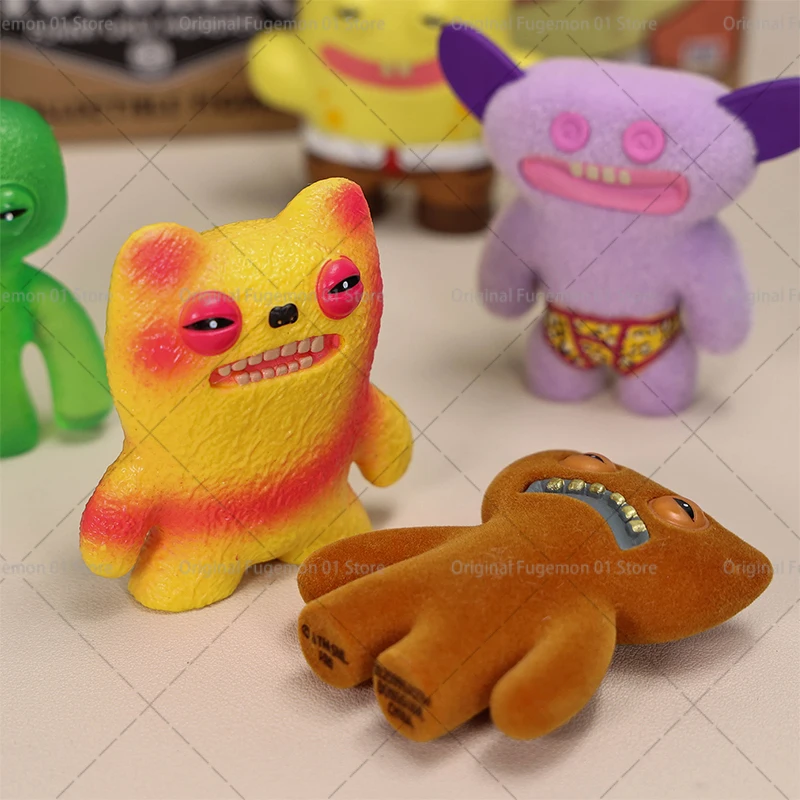 Figurine Fuggler originale, jouets, boîte aveugle, dent de monstre laid, porte-clés bizarre à grands yeux, poupée, modèle de collection, pendentif de sac à dos