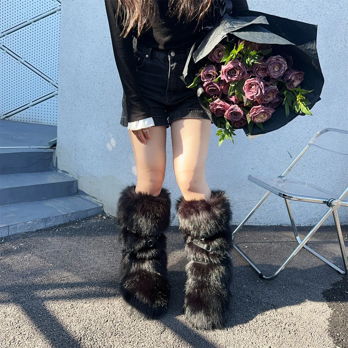 Faux Fur Snow Boots… - image
