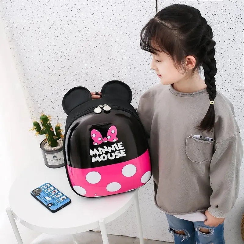 Disney Mickey Mouse Backpack Children\'s Bag Minnie Mouse Hard Shell Package Backpack Fashion School Bags Kids Travel Bag Gifts