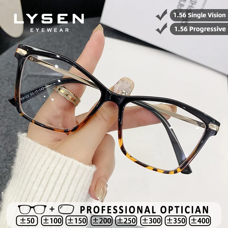

LYSEN Classic Retro Reading Glasses Women Anti Blue Light Anti Reflection Customized Progressive Prescription Myopia Glasses