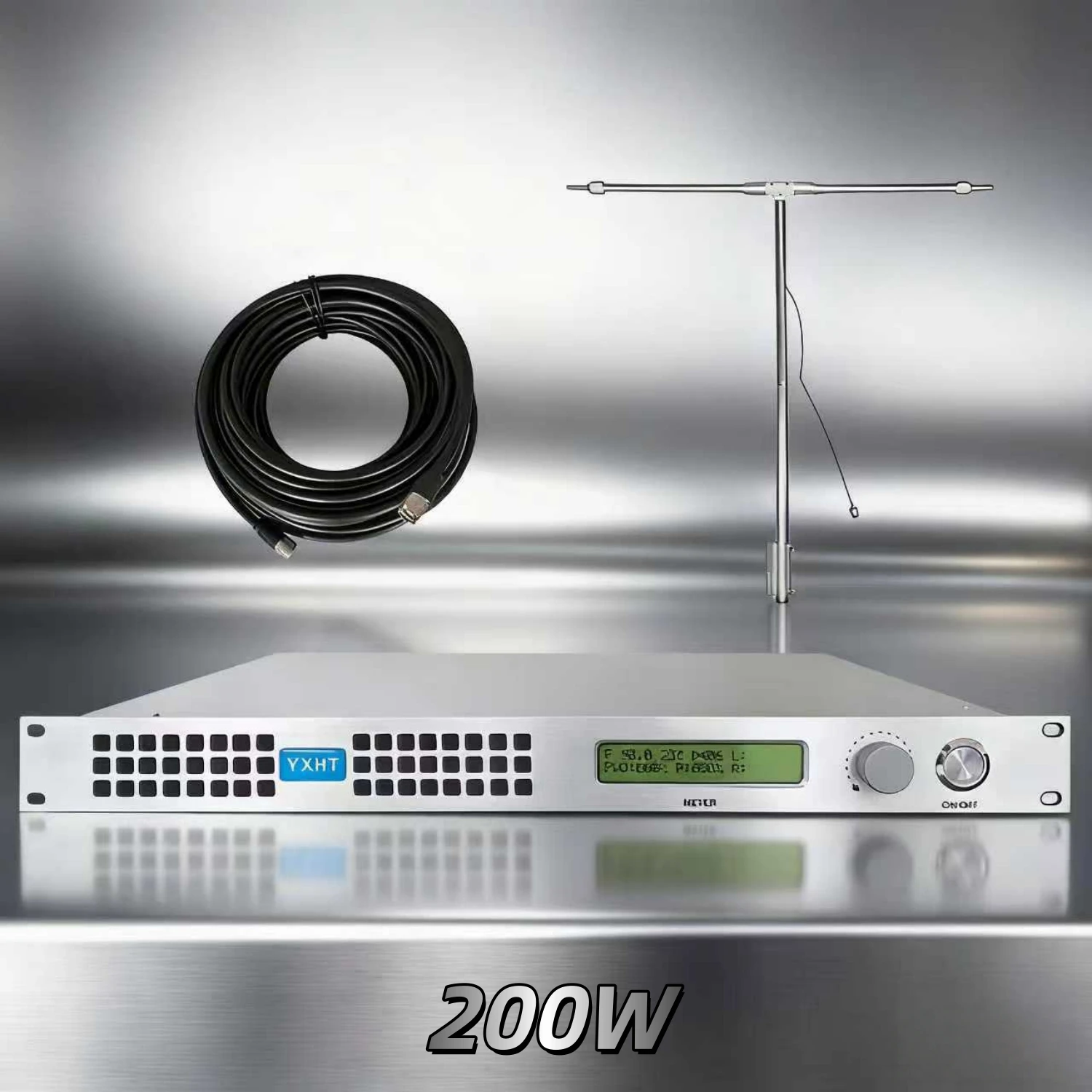 

HP- 200W FM Transmitter + Antenna + Cable – High-Quality Low-Power Stable for Combat Command & Intelligence Collection