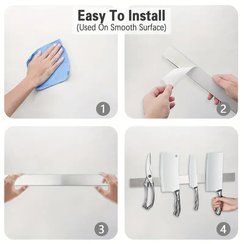 Magnetic Stainless Steel Knife Rack 6