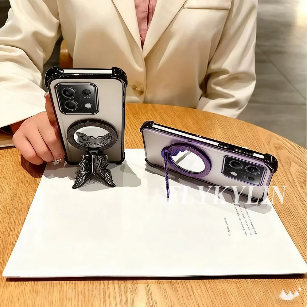 ل ممن لهم رينو 14F 13F 12F برو A16 A9 A53 2020 A54S A53S الفاخرة تألق فراشة مرآة قوس مع اللؤلؤ سوار الموضة