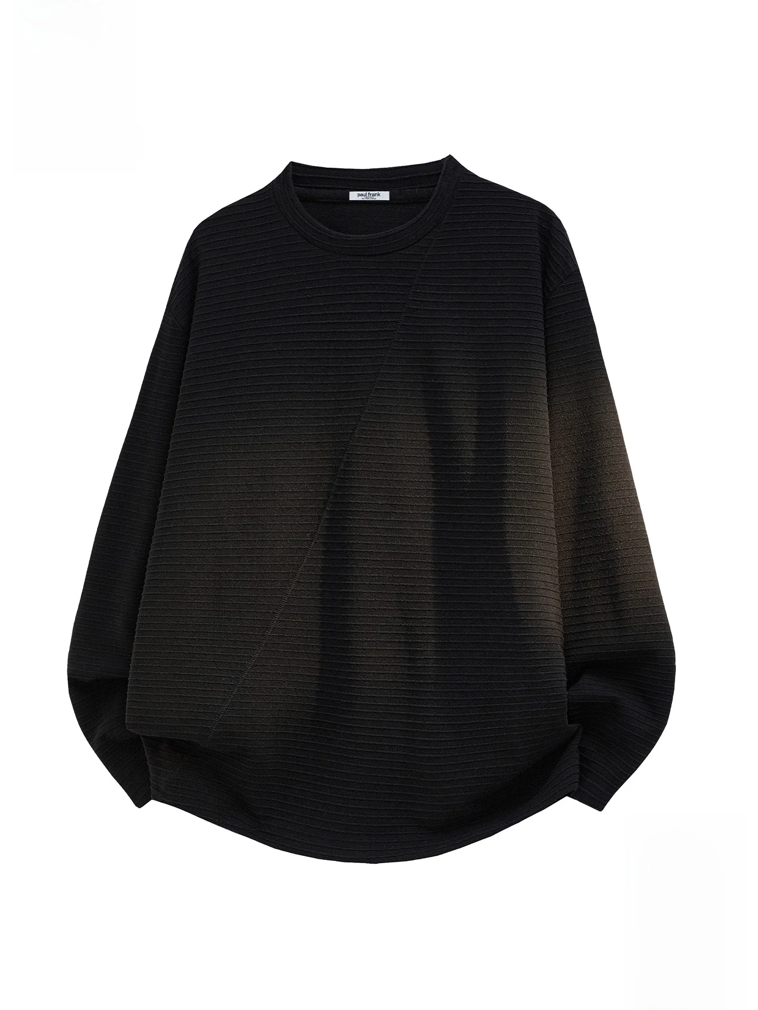 

Мужская футболка с длинным рукавом, свободного кроя, повседневная, с круглым вырезом, весна 2026, в полоску, базовая, удобная, из полиэфирного волокна