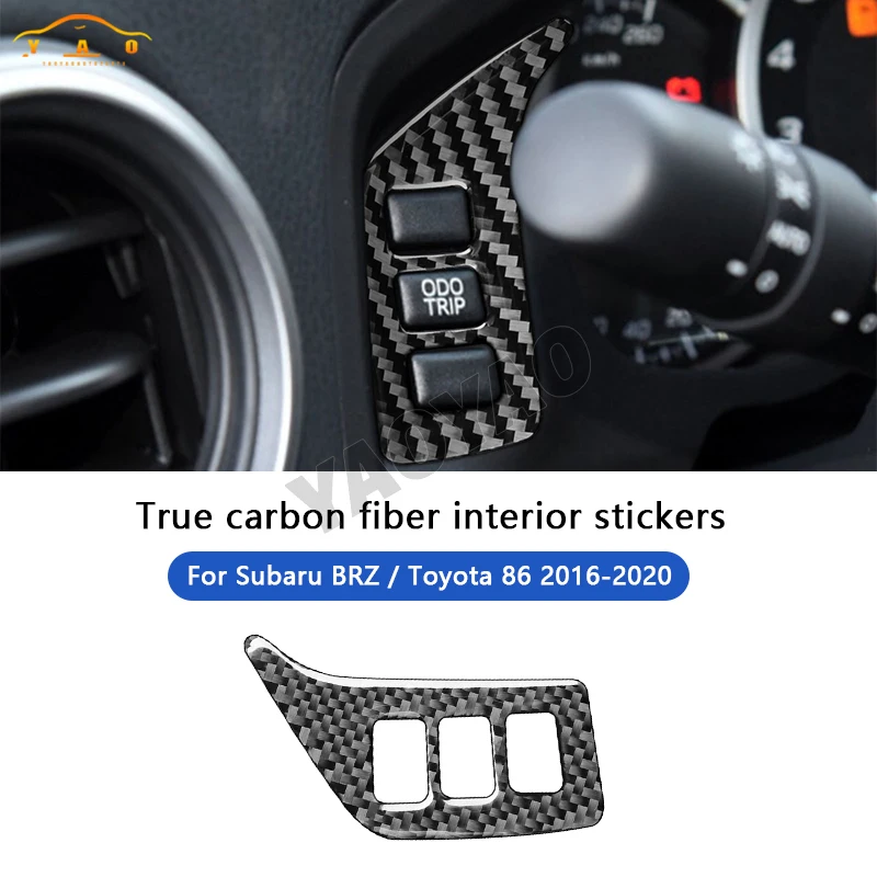 

Carbon Fiber Dashboard Mileage Switch Panel Trim Sticker For Subaru BRZ Toyota 86 GT86 2016-2020