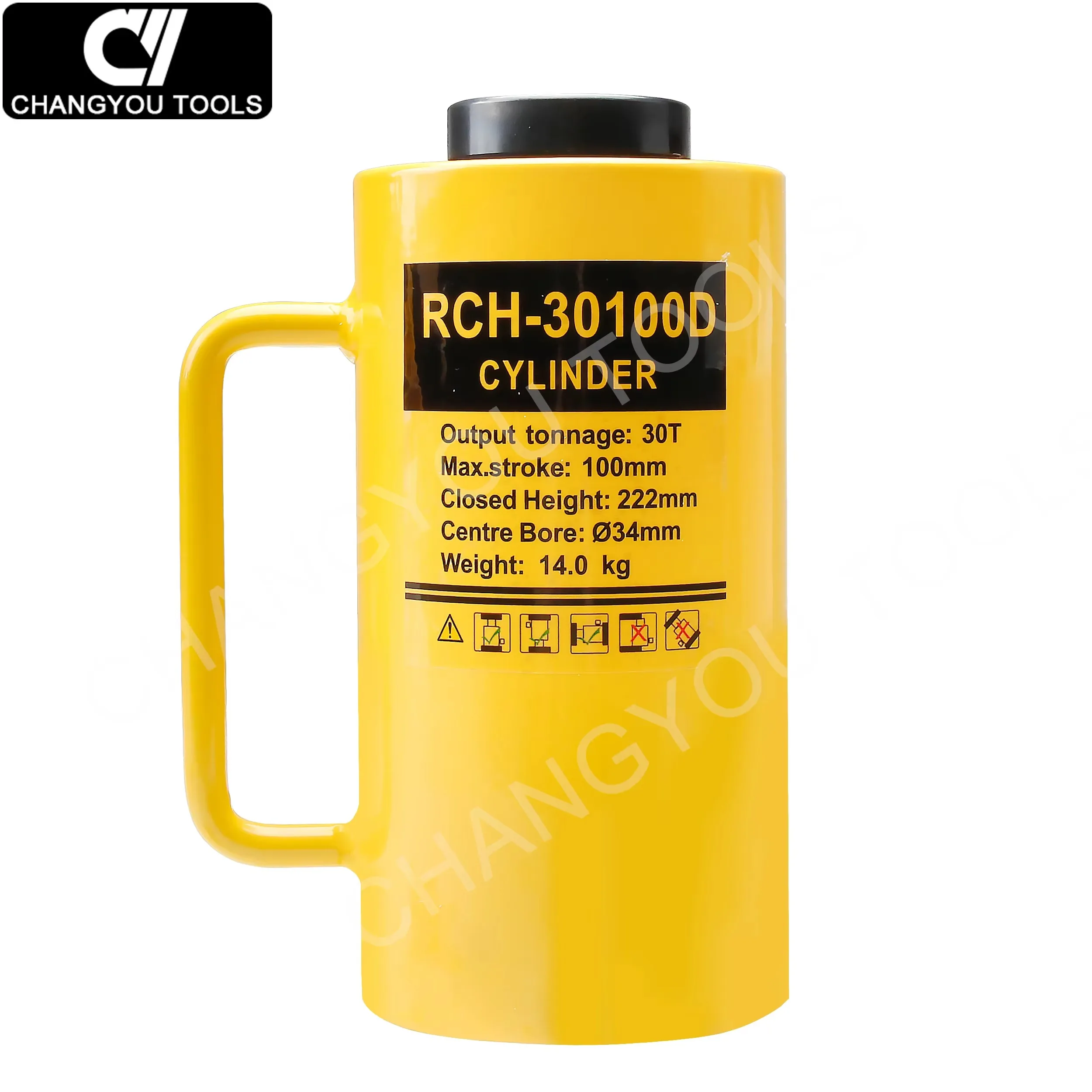 

Золотой продавец RCH-30100D Двухсторонний 30-тонный гидравлический полый плунжерный цилиндр