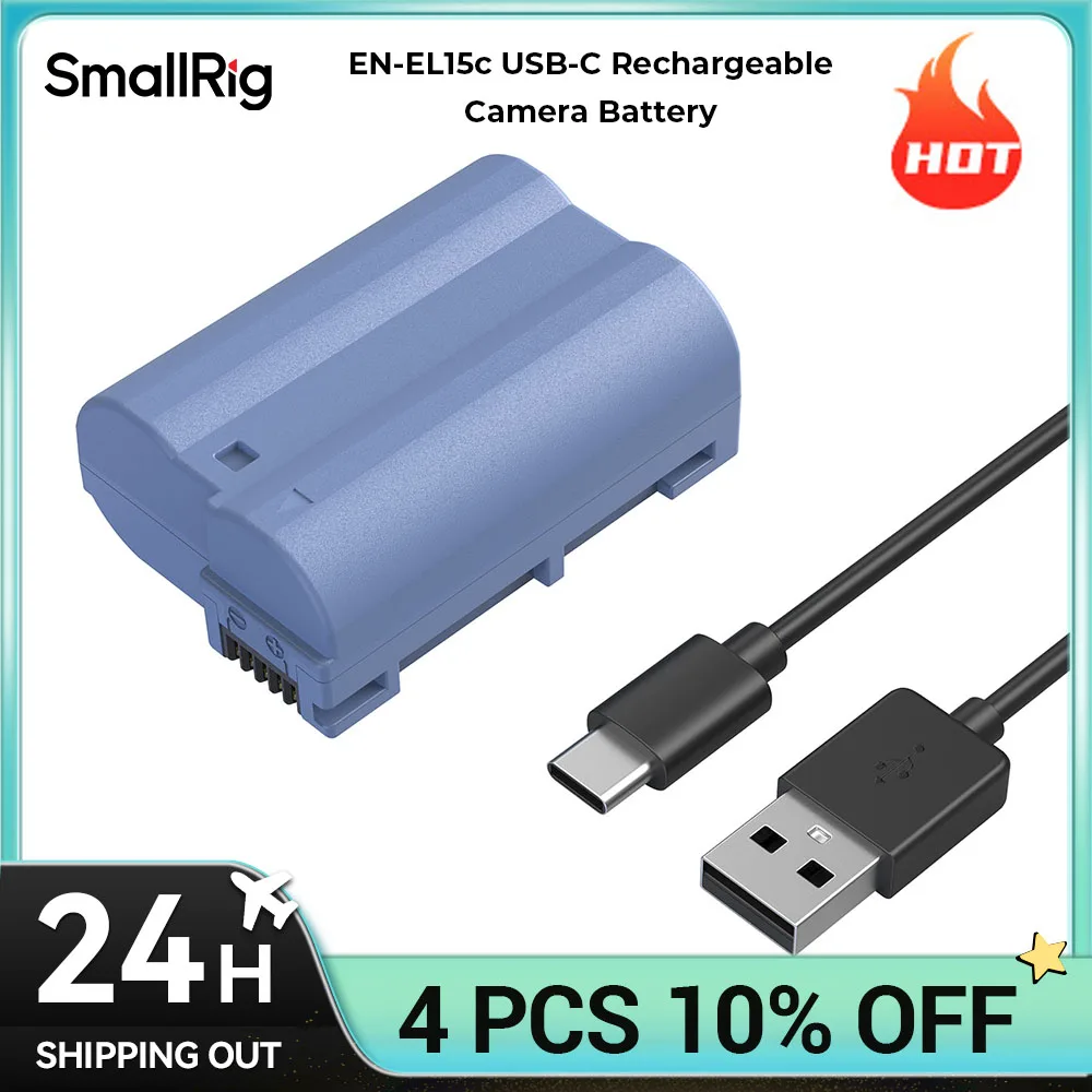 

SmallRig EN-EL15C 2400mAh Camera Battery for Nikon Zf / Z8 / Z7/Z6, USB-C Quick Charge Rechargeable Battery for Z7 II, Z6 II, Z5
