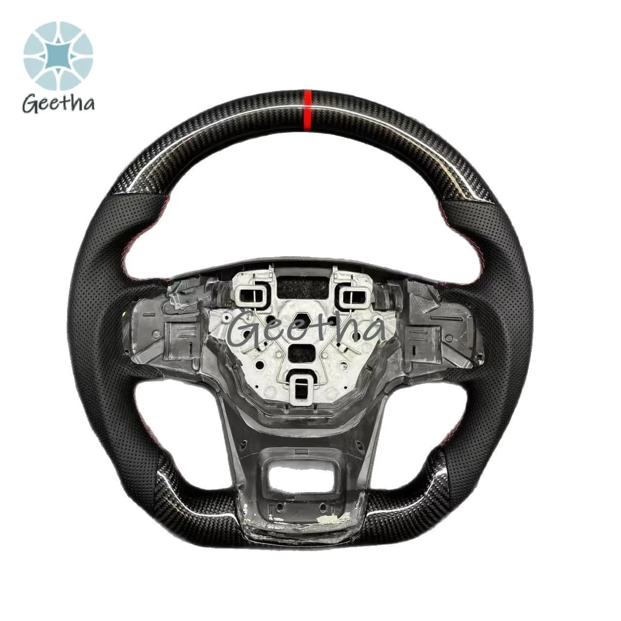 

For Star Carbon Bronco Horse Custom 2021-2024 Leather 6 Spoke 35mm Grip Sporty Steering Wheel Modification Cross-Border Supply