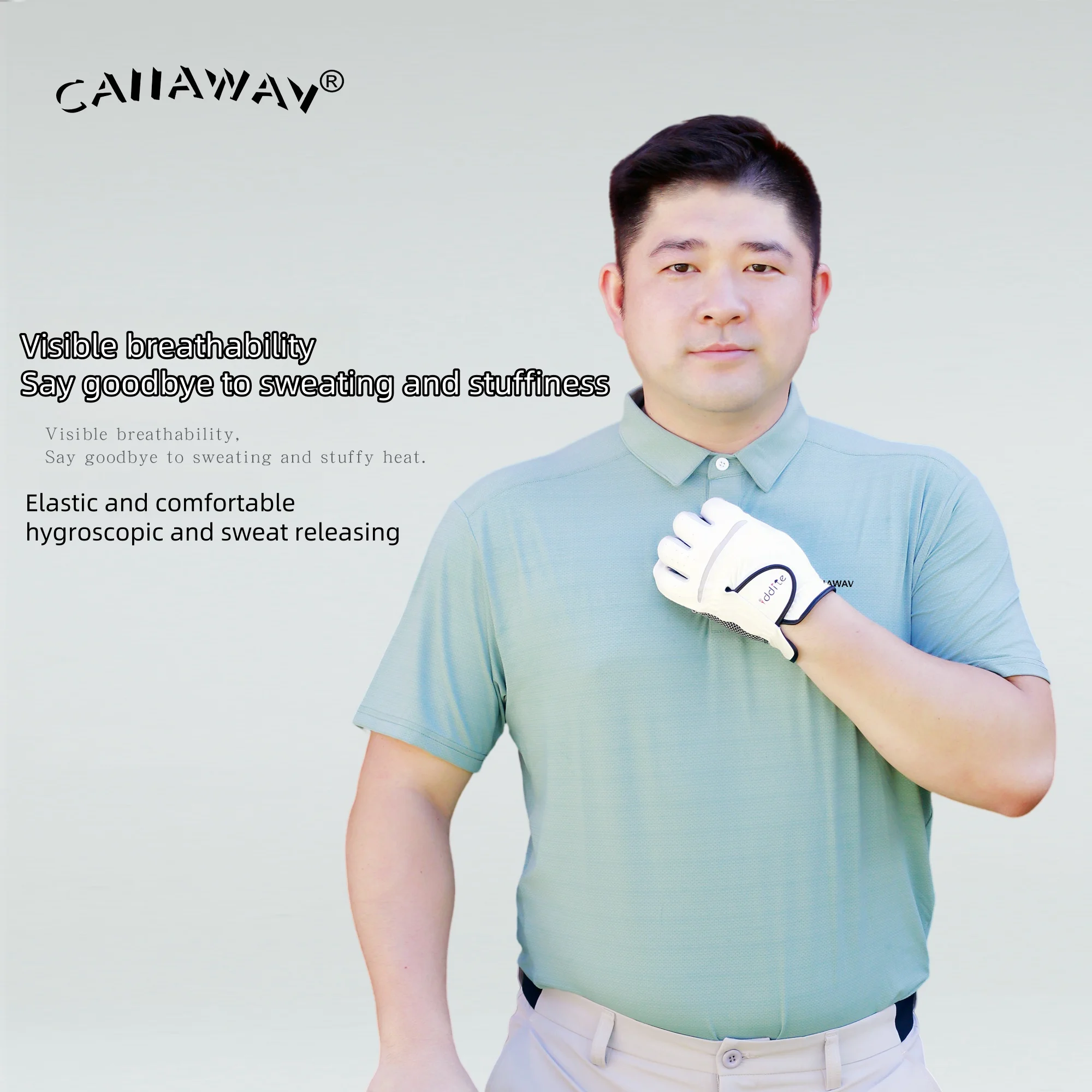 

New CAIIAWAV Authentic Golf Short Sleeve Men's Top T-shirt GOLF Short Sleeve Men's POLO Shirt Breathable and Quick Drying