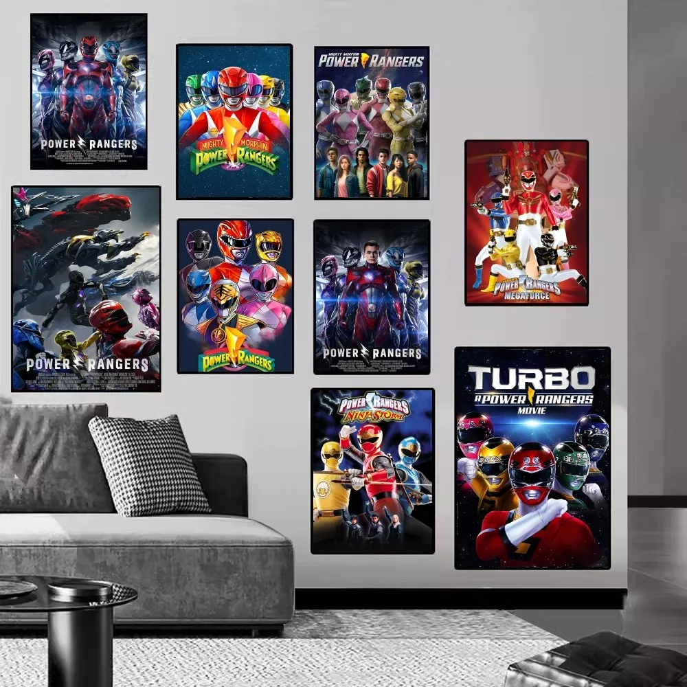 Movie P-Power R-Rangers Anime Posters Sticky HD Quality Wall Art Retro Posters for Home Kawaii Room Decor