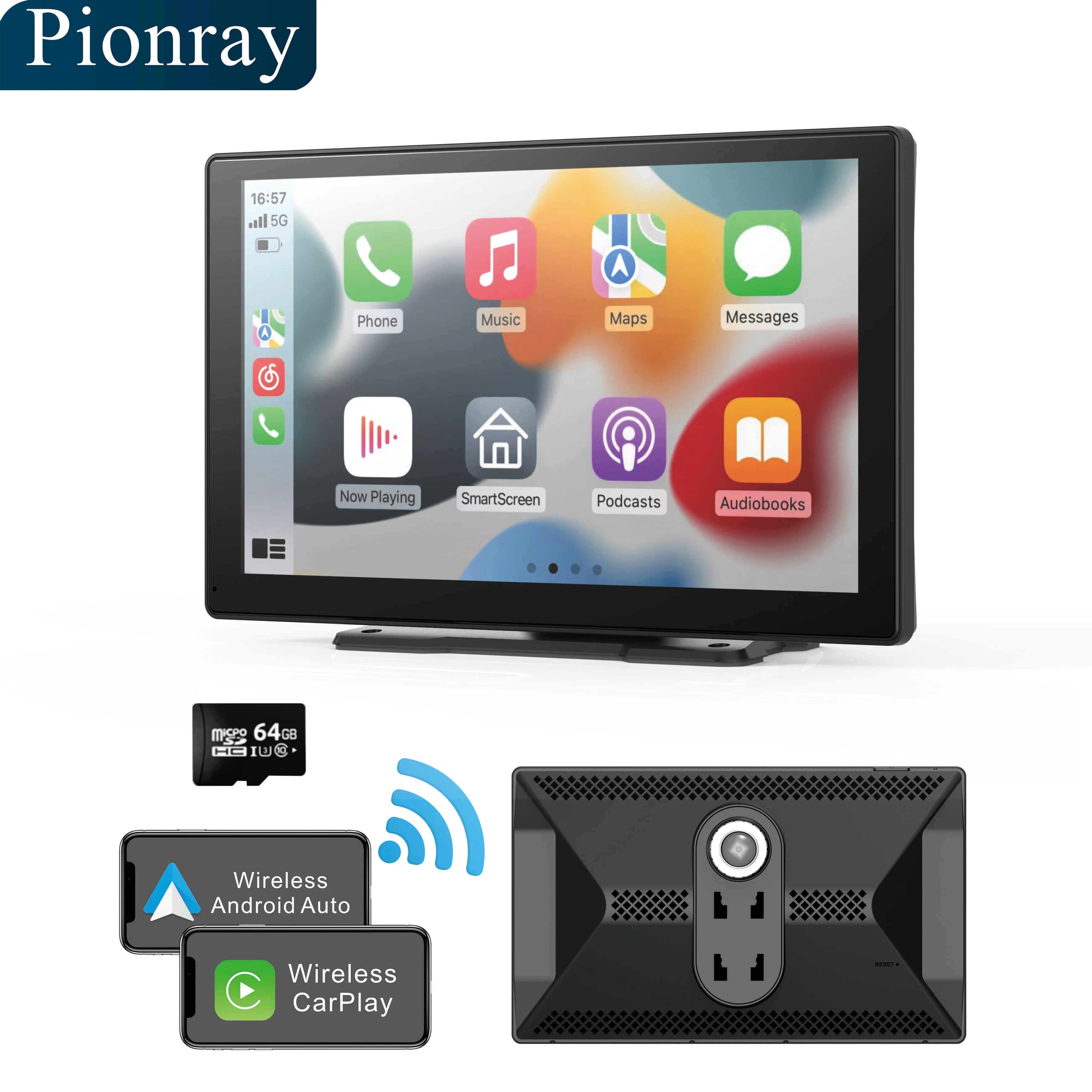 

9" Wireless CarPlay/Android Auto Screen w/ Dash Cam, Bluetooth, Navigation, Voice Control