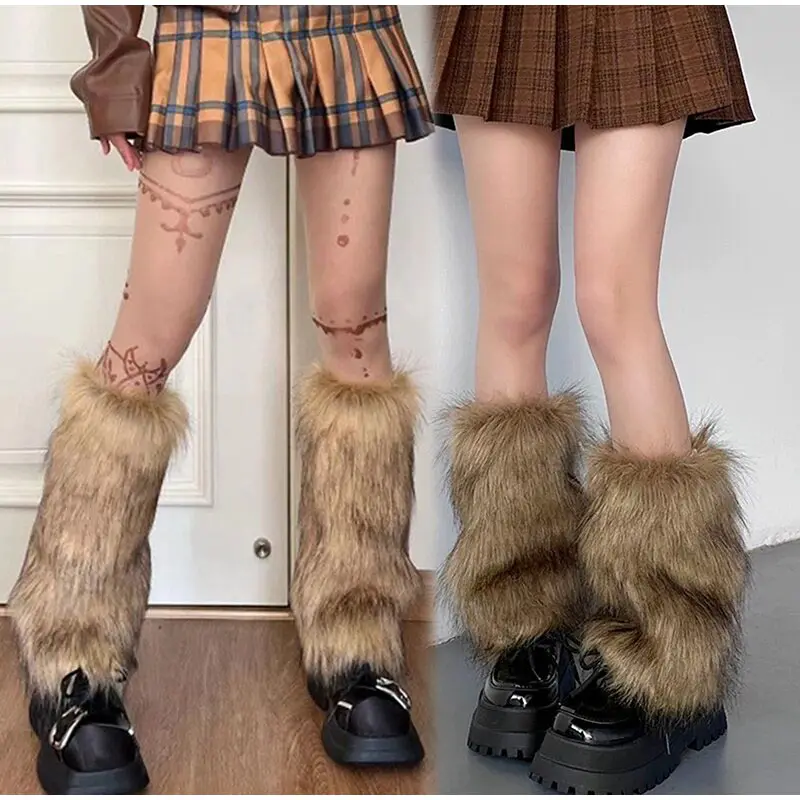 

Imitation Fur Y2K Retro Short Furry Leg Warmer Women's Autumn And Winter Long Hair Warm Socks Gaiters Stockings Fashion Items