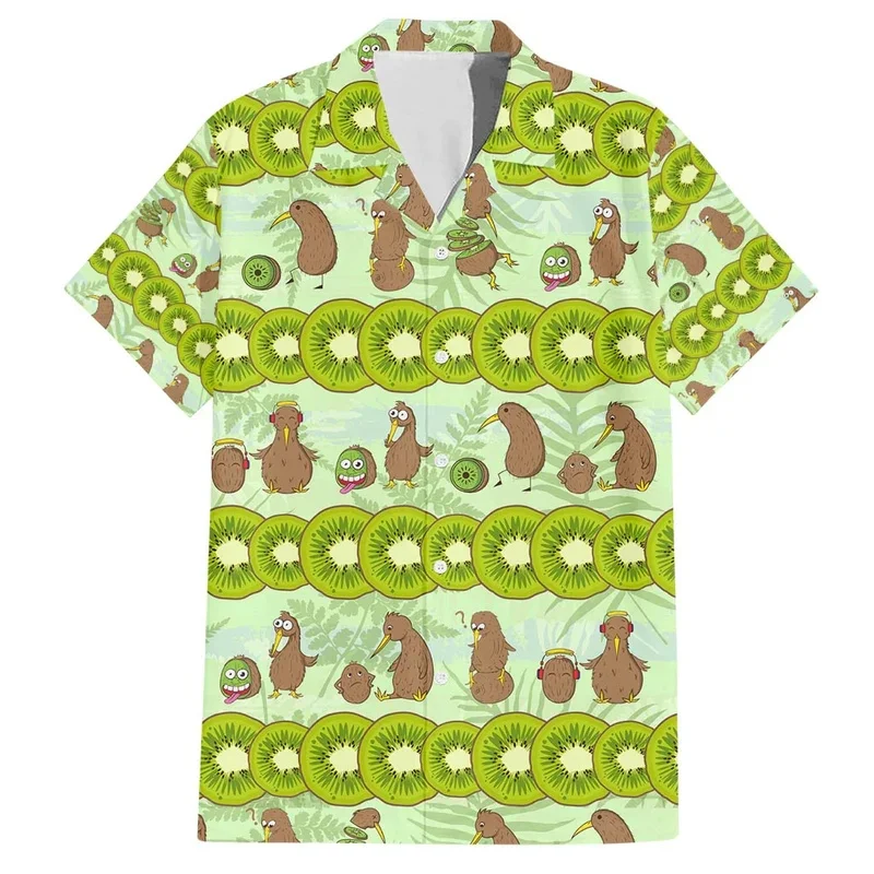 Hawaiian 3D Cute Fruits Kiwi Fruit Printed Shirts For Women Avocados Graphic Shirts & Blouses For Men Fashion Funny Clothing Top