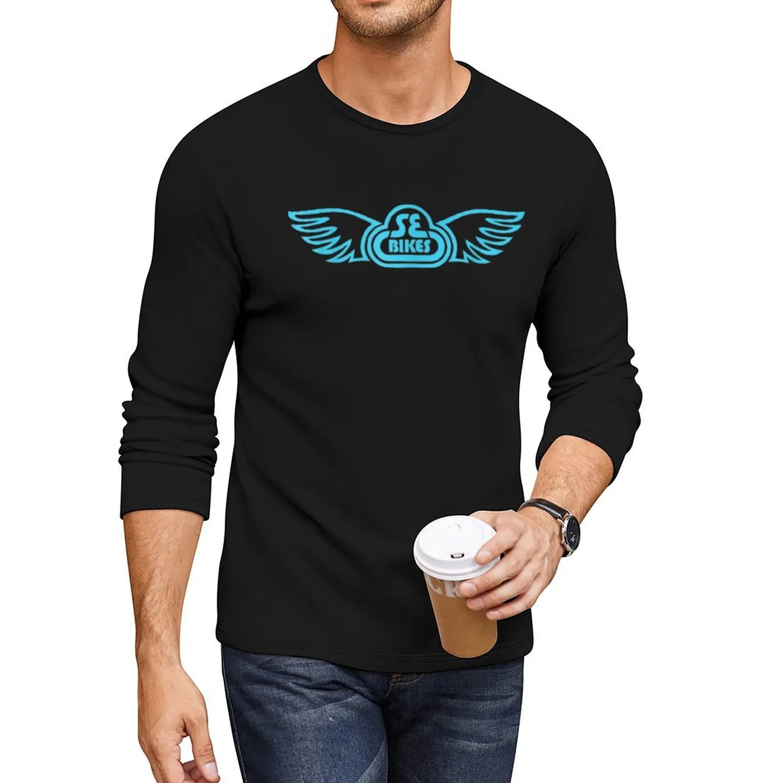 

Se Bikes Baby Blue Wing Long T-Shirt black t shirts hippie clothes korean fashion graphics t shirt mens graphic t-shirts anime