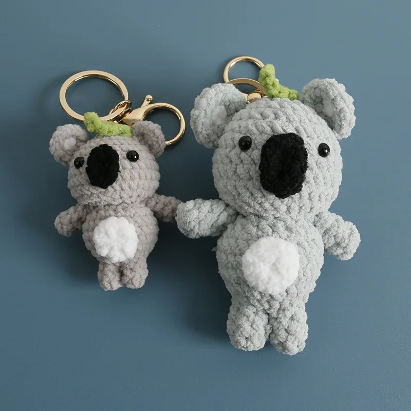 

Handmaking Crochet Koala Keychains Cute Koala Doll Knitting Keyrings For Bag Pendant Creative Knitted Animal Car Keys Keychain