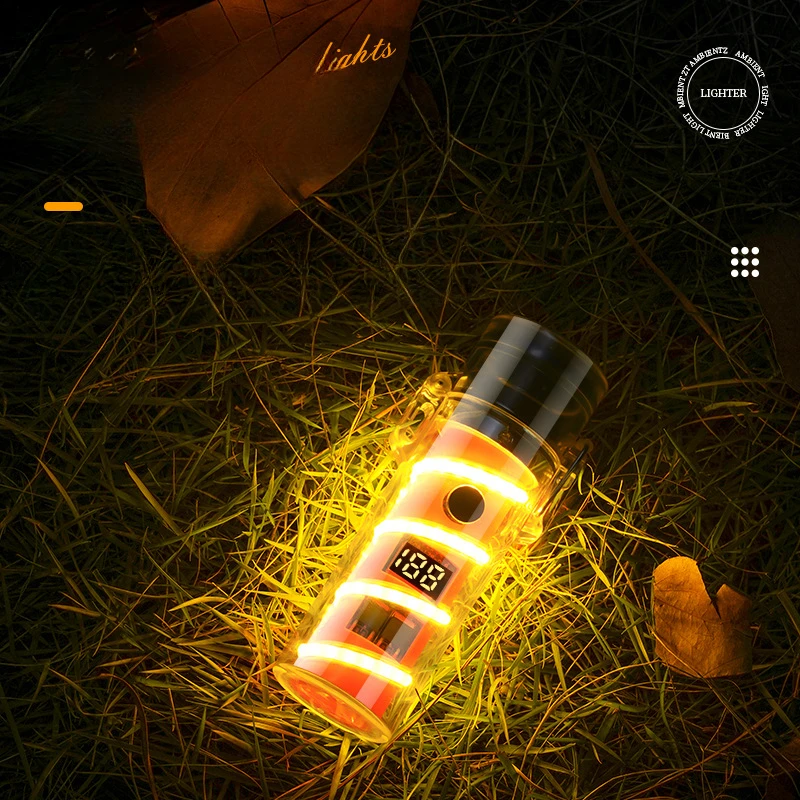 ولاعة بقوس مزدوج مع ضوء محيط، وإضاءة خارجية، مع بوصلة، ومصباح طوارئ متعدد الوظائف ولاعة في واحد #4