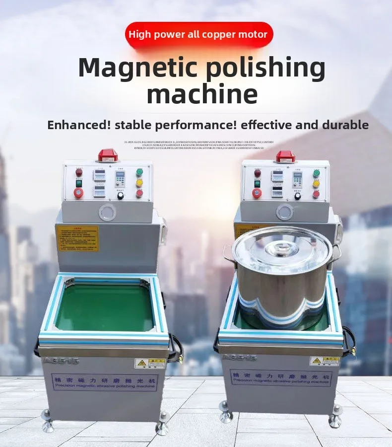Magnetic Pin Polisher & Deburring Machine – Metal Finishing Tumbler for Rust Removal, Polishing & Edge Deburring