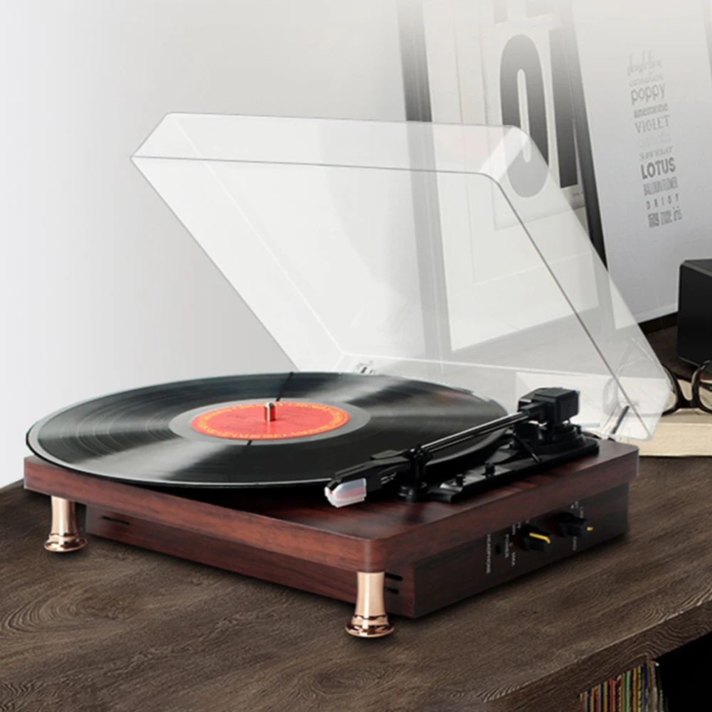 Retro Vinyl Record Player 33/45/78RPM Nostalgic Style Record Player Built In Speakers Vintage Gramophone for Home Decoration