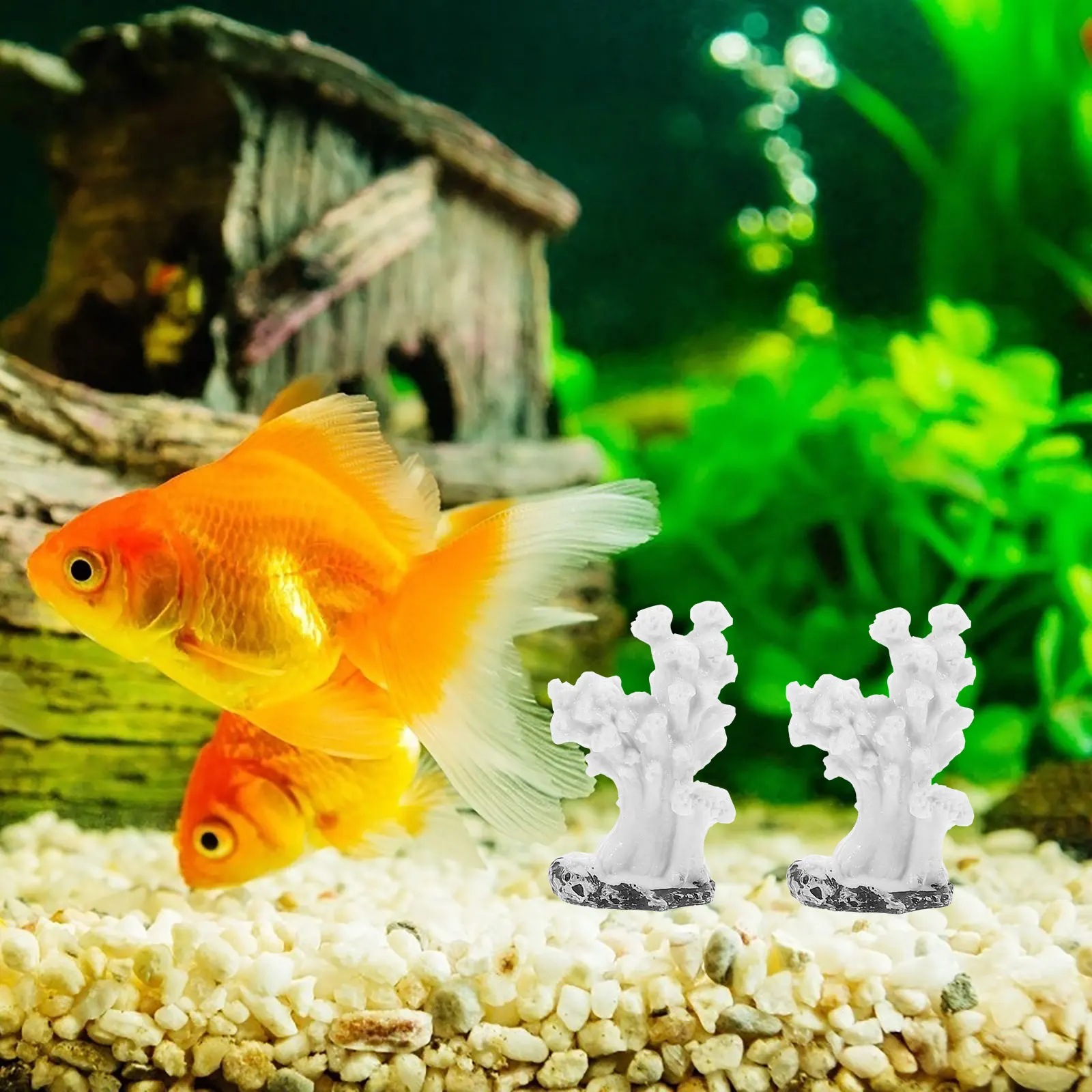 

5pcs Artificial Coral Reef Aquarium Decor Fish Tank Ornaments Resin Rocks Safe Hideout Natural Style Freshwater Saltwater Easy