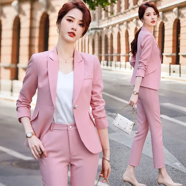 Green Blazer and Two Pieces Sets Pants for Woman Outfits Women s 2 Pant Set Trousers Suits Pink Trend 2024 Fashion Co Ord Xxl D AliExpress