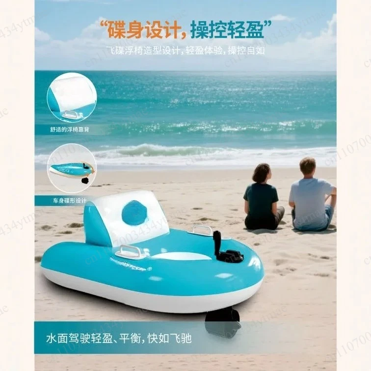 Electric Inflatable Floating Row With Rotatable Thruster Portable Automatic Propulsion Swimming Float Ring