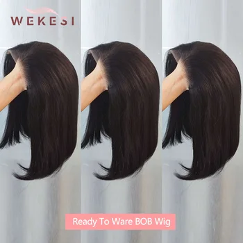 Ready To Wear Glueless Human Hair Wig Bob Wig Lace Closure Human Hair Wigs Glueless Wig Human Hair Ready To Go For Black Women