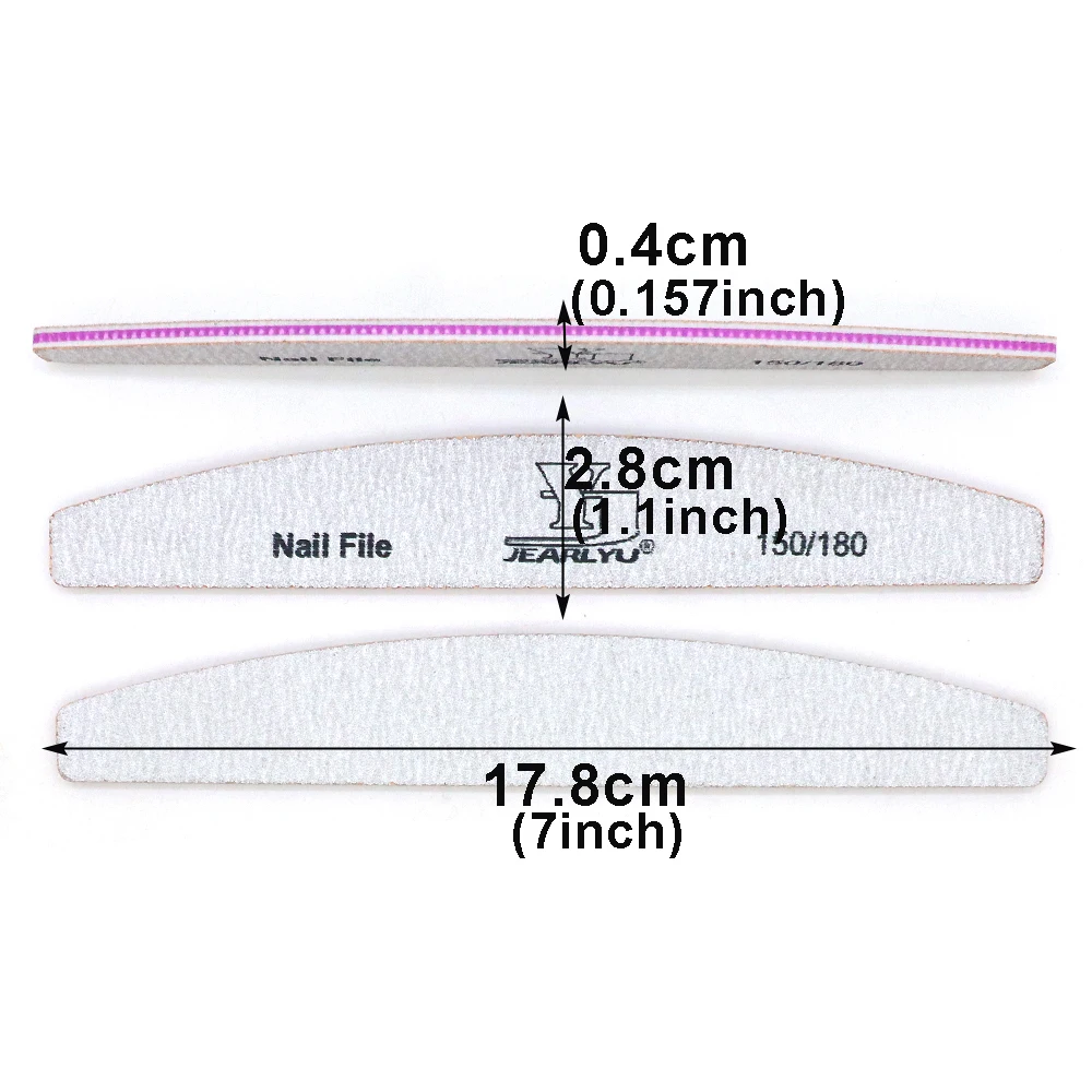 Limes à ongles professionnelles, grain 150 à 180, panneau émeri, pour manucure, tampon de polissage, outils de pédicure, 3 pièces