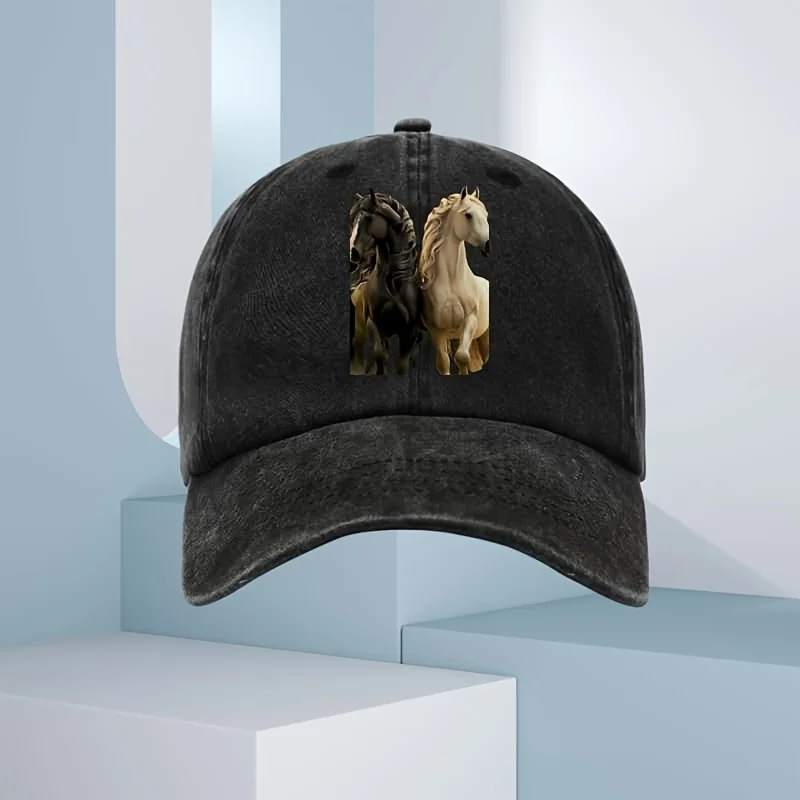 [1-peca-bone-de-beisebol-cavalo-3d]-1-peca-bone-estampado-elegante-–-chapeu-masculino-de-poliester-para-todas-as-estacoes-design-preto-e-branco-lavavel-a-mao-esportivo