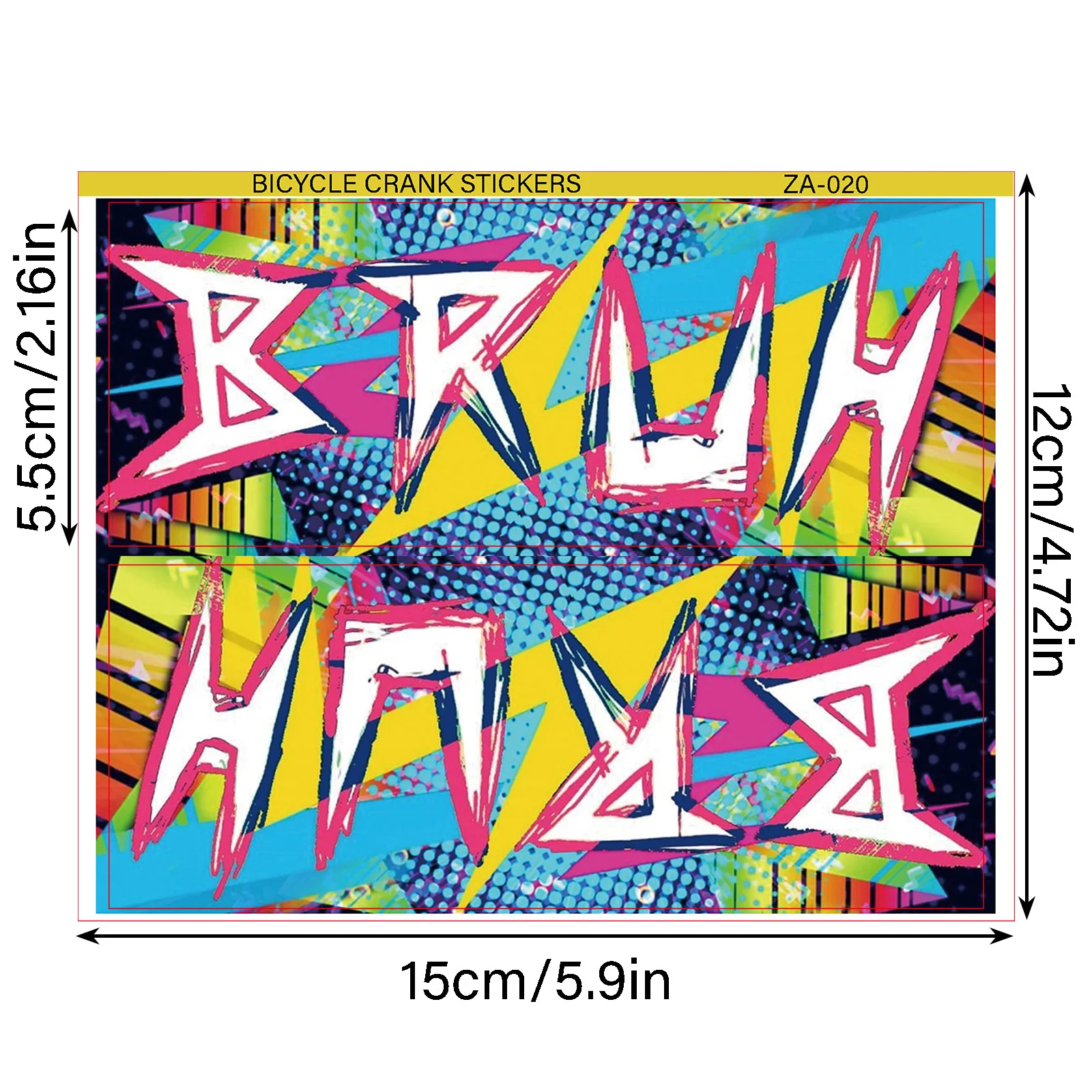 Colorful Graffiti Bike Crank Stickers, Waterproof Vinyl Decals, Street Art for Bicycle Crank Chain Guard Frame
