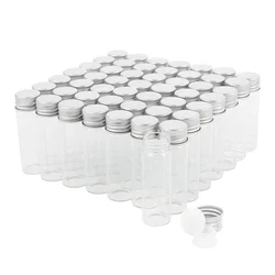 15ml /20ml Glass Vials with Screw Caps and Plastic Stoppers, Small Clear Liquid Sample Vial, Leak-Proof Vial, 12PCS