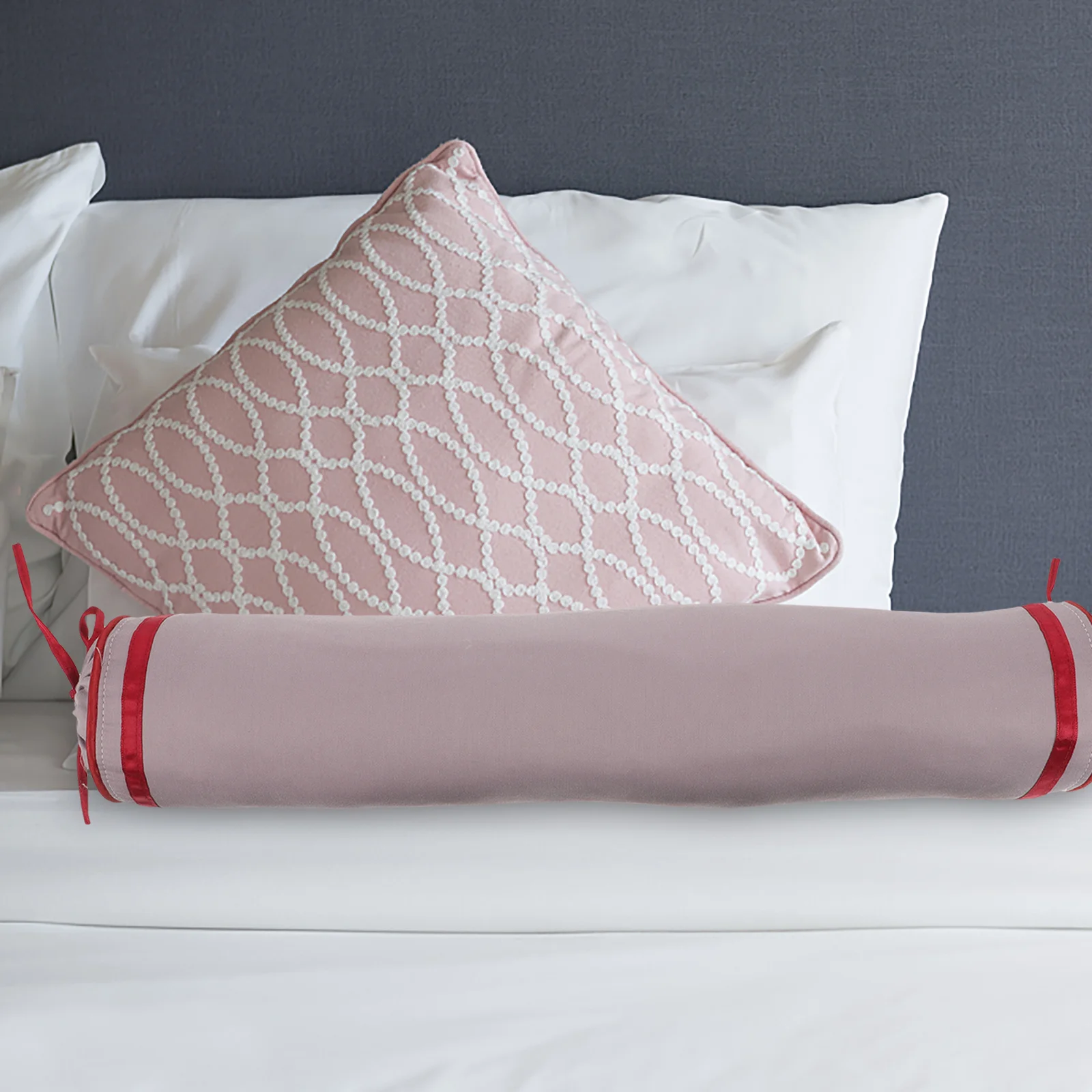 

Neck Roll Cylinder Pillow Cover Soft Washable Cloth Pillowcase for Bed Car Office Round Pillowcase Cervical Neck Support Cover