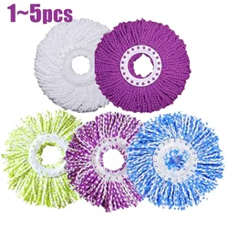 1-5PCS Household 360 Spin Fiber Mop Head Refill sostituzione strumento per la pulizia della casa microfibra rotante Mop Head cuscinetti per la pulizia del pavimento