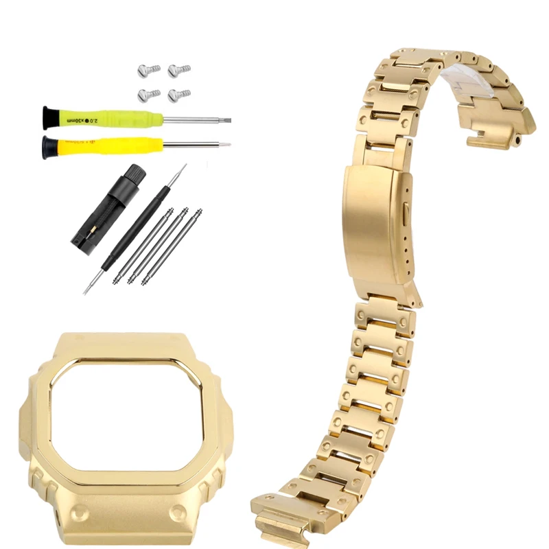 

Titanium alloy strap+case set for Casio G-SHOCK small square DW-5600/GWM-5610 series titanium alloy strap and case integrated mo