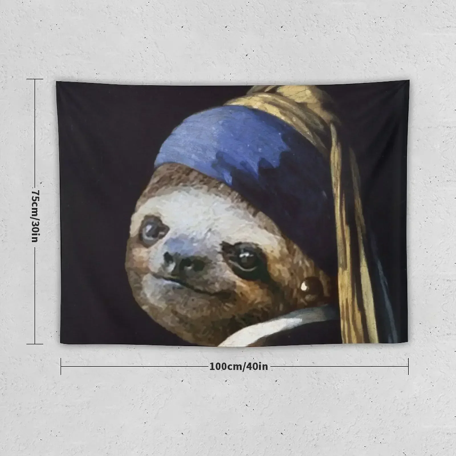 The Sloth with a Pearl Earring - Print / Home Decor / Wall Art / Poster Gift Birthday Sloth Lover Gift Animal p Tapestry