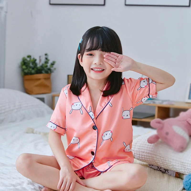 Spring Summer Kids Clothes Sets Cute Print Baby Pajamas Suit Clothing 2pcs Children Shirt Top Pants Sleepwear Outfits 1-6years