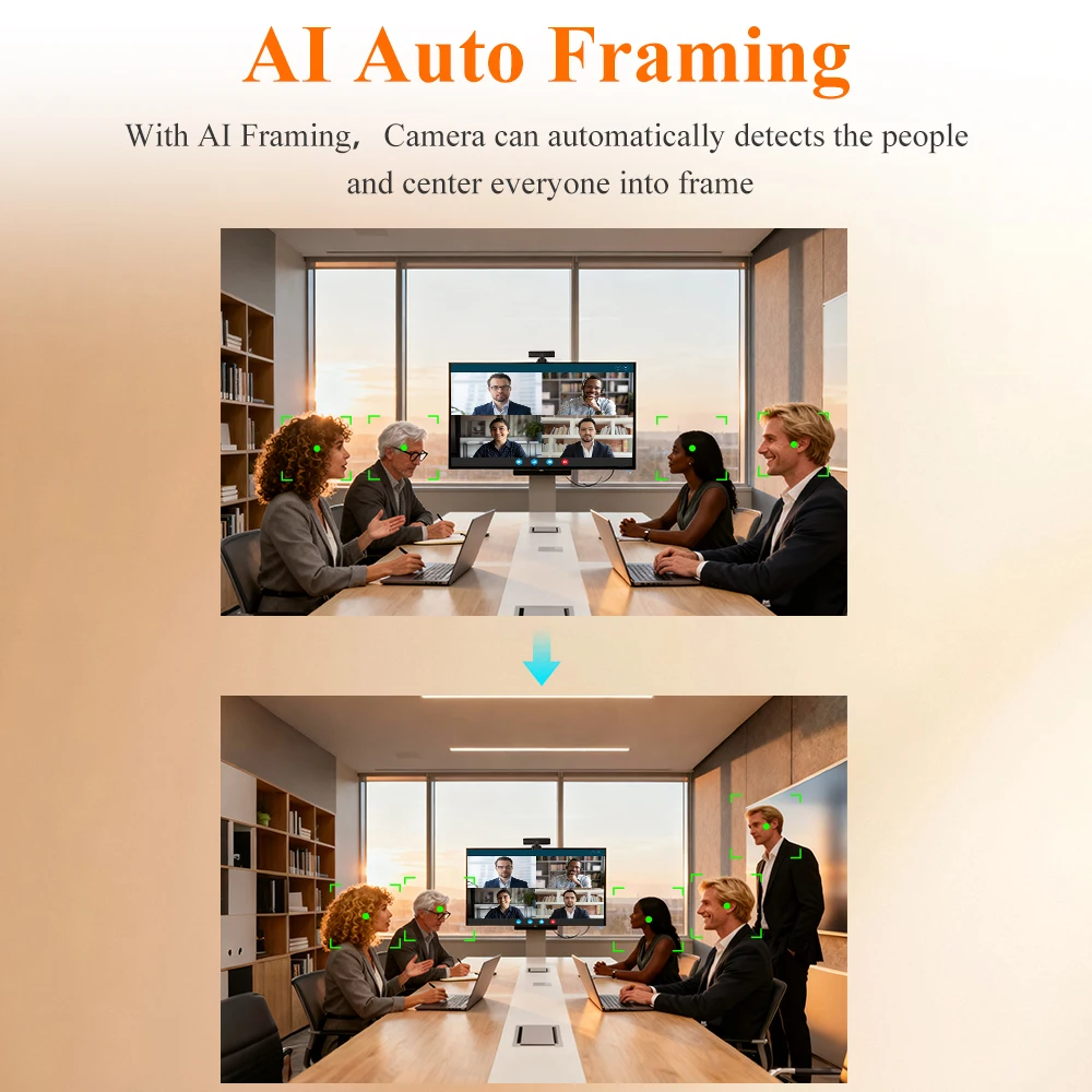 KATOVJJTS 4K UHD Webcam With Microphone USB Web Camera For PC Computer Auto Focus Framing For Live Streaming Conference Webcam