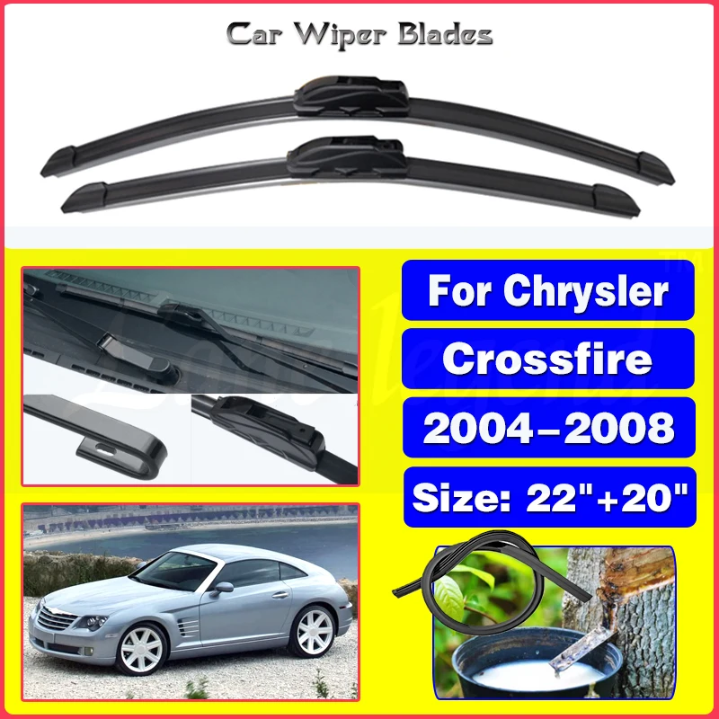 

For Chrysler Crossfire 2004 - 2008 2006 2007 Front Window Windscreen Windshield Wipers Car Wiper Blade Car Accessories 22"+20"