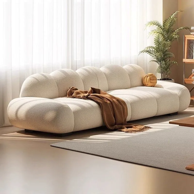 Petal sofa, living room, simple modern furniture, Japanese log wind straight row sofa, three-person piano keys